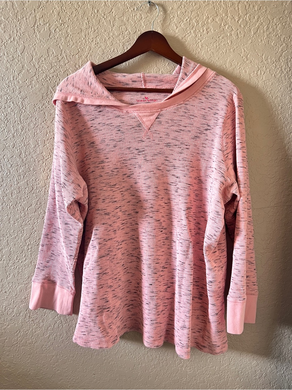 Women's Soft Pink Hooded Knit Sweater